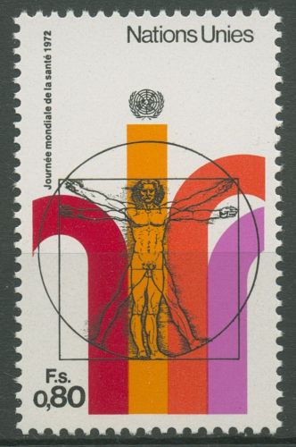 UNO Genf 1972 Weltgesundheitstag Zeichnung Leonardo da Vinci 24 postfrisch