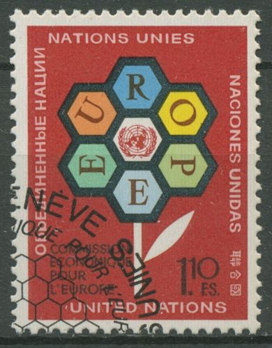 UNO Genf 1972 Wirtschaftskommision ECE Blume 27 gestempelt