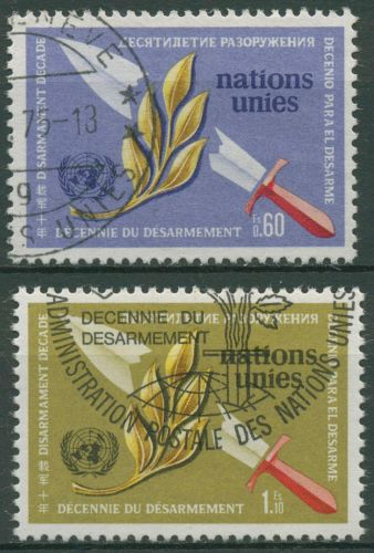 UNO Genf 1973 Abrüstung Lorbeerzweig Schwerrt 30/31 gestempelt
