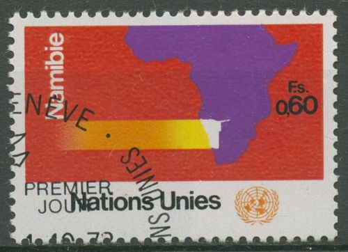 UNO Genf 1973 Rat für Namibia 34 gestempelt