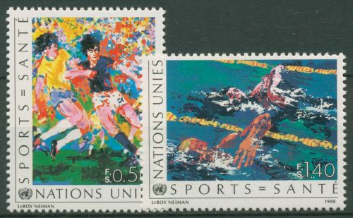 UNO Genf 1988 Gesundheit Sport Fußball Schwimmen 169/70 postfrisch
