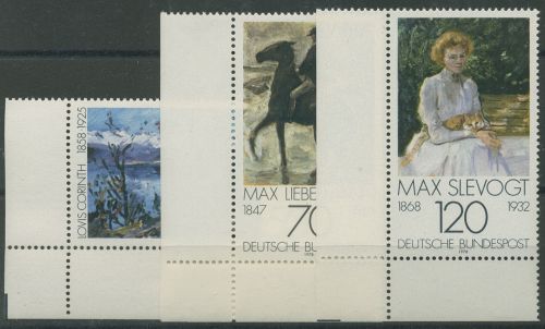 Bund 1978 Deutscher Impressionismus 986/88 Ecke 3 unten links postfrisch (E472)