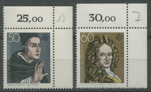 Bund 1980 Bedeutende Persönlichkeiten 1049/50 Ecke 2 oben rechts postfrisch(E35)