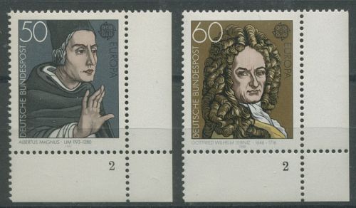 Bund 1980 Bedeutende Persönlichkeiten 1049/50 Ecke u. rechts FN 2 postfr. (E37)