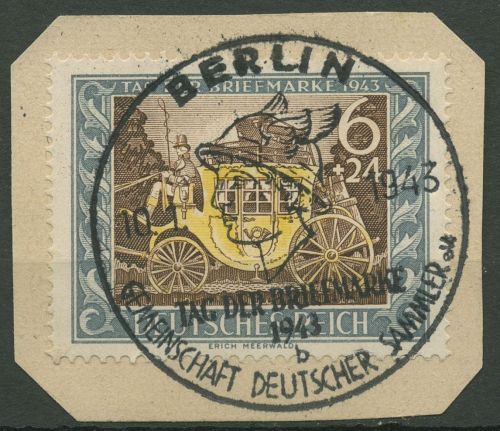 Deutsches Reich 1943 Tag der Briefmarke 828 Sonderstempel Briefstück