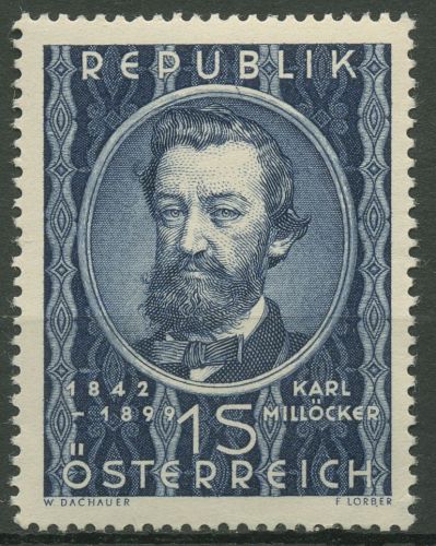 Österreich 1949 Komponist Karl Millöcker 947 mit Falz
