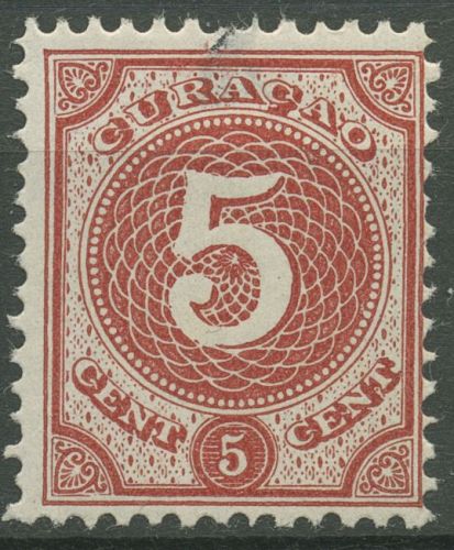 Curacao 1889 Wertziffer im Kreis 23 mit Falz, Mängel