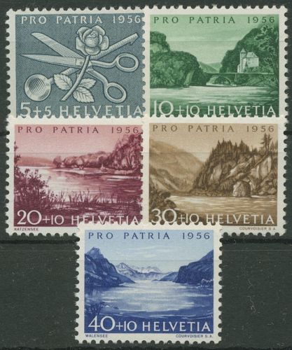 Schweiz 1956 Pro Patria Arbeit der Frau Seen Flüsse 627/31 postfrisch