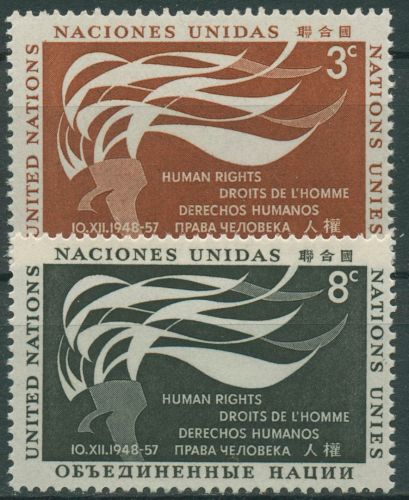 UNO New York 1957 Tag der Menschenrechte 64/65 postfrisch