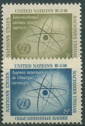 UNO New York 1958 Atomenergie-Organisation IAEA Atomkern 66/67 postfrisch