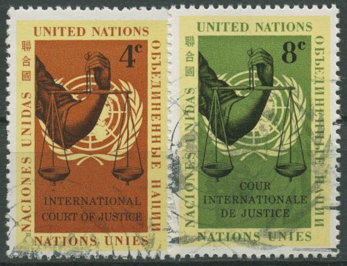 UNO New York 1961 Internationaler Gerichtshof Den Haag 94/95 gestempelt