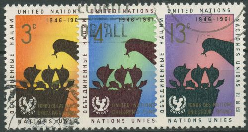 UNO New York 1961 Kinderhilfswerk UNICEF Vögel 111/12 gestempelt