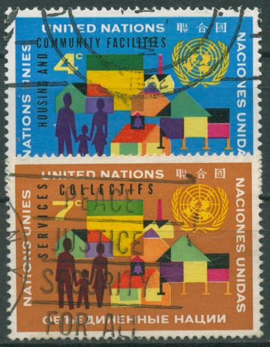 UNO New York 1962 Wohnungsbau Gemeinschaftseinrichtungen 114/15 gestempelt