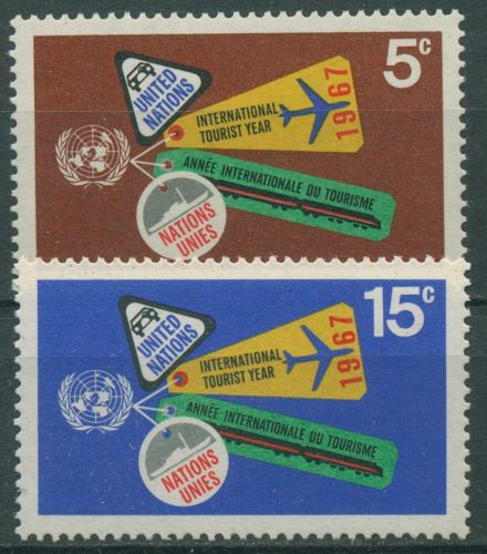 UNO New York 1967 Jahr des Tourismus Gepäckanhänger 185/86 postfrisch