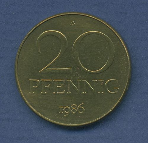 DDR 20 Pfennig 1986 Kursmünze, J 1511 vz/st (m2854)