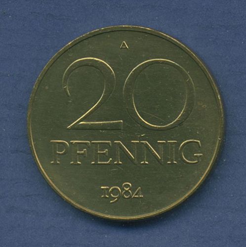 DDR 20 Pfennig 1984 Kursmünze, J 1511 vz/st (m2856)