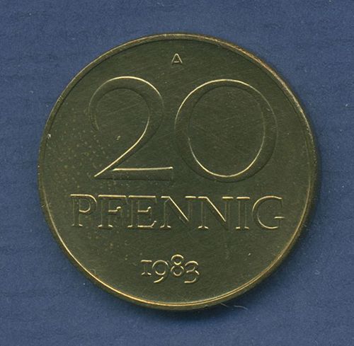 DDR 20 Pfennig 1983 Kursmünze, J 1511 vz/st (m2858)