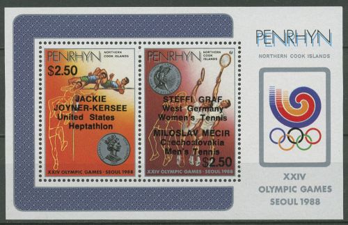 Penrhyn 1988 Olympische Spiele Seoul Goldmedaillen Block 81 postfrisch (C40127)