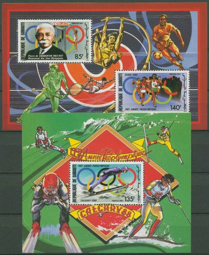 Dschibuti 1987 Vorolympisches Jahr Block 139/40 A postfrisch (C40139)