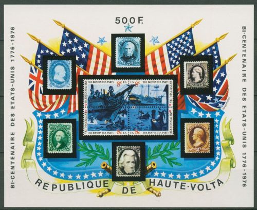 Obervolta 1975 200 Jahre Unabhängigkeit der USA Block 31 postfrisch (C40150)