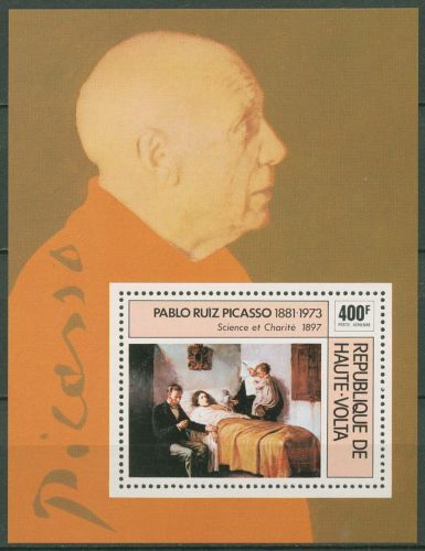 Obervolta 1975 2. Todestag des Malers Pablo Picasso Block 37 postfrisch (C40156)