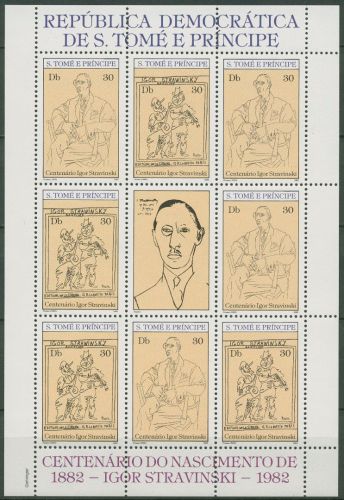 Sao Tomé und Príncipe 1982 Komponist Strawinski 771/72 A K postfrisch (C40161)
