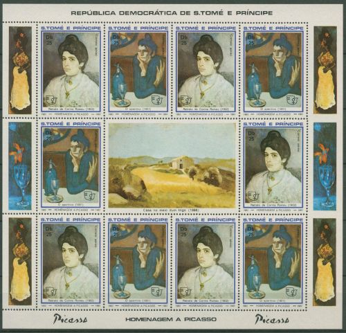 Sao Tomé und Príncipe 1982 Pablo Picasso 805/06 A Bogen postfrisch (SG40165)