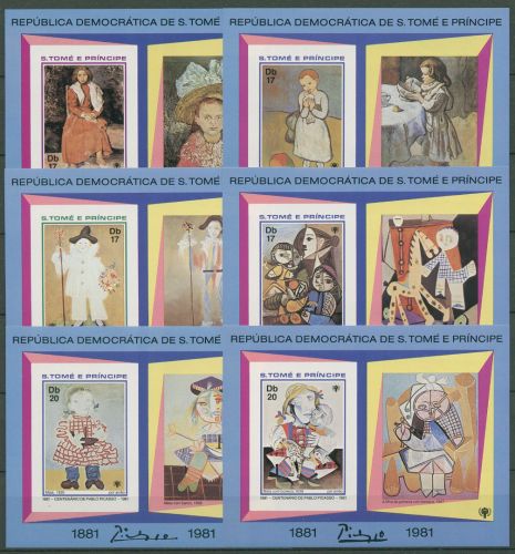 Sao Tomé und Principe 1981 Pablo Picasso Block 70/75 B postfrisch (C40170)