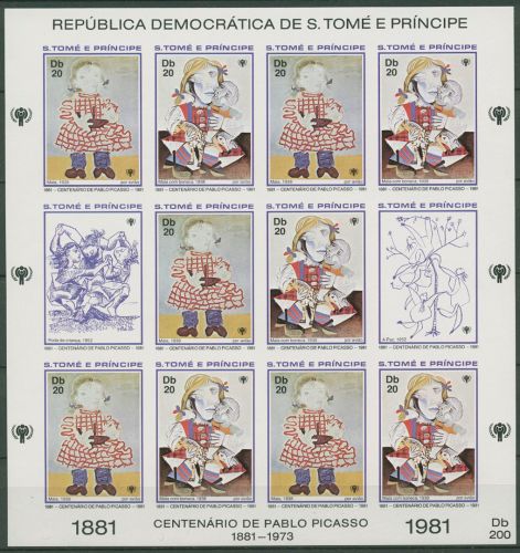 Sao Tomé und Principe 1981 Pablo Picasso 719/20 B Bogen postfrisch (SG40173)