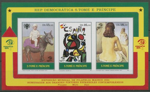 Sao Tomé und Príncipe 1984 ESPANA Gemälde Block 147 B postfrisch (C40178)