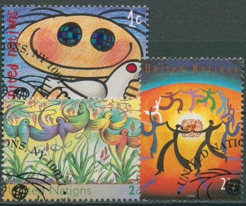 UNO New York 1998 Tänzer Taube Vögel 764/66 gestempelt