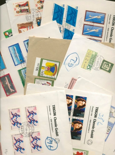 Bund 1990, 13 großformatige Briefe, meist R-Briefe mit guter Frankatur (XL9282)