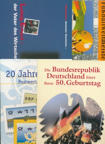 Bund Gedenkblätter, 25 verschiedene, dabei WM 94, Numiskarte 50 J. DM (XXL9294)