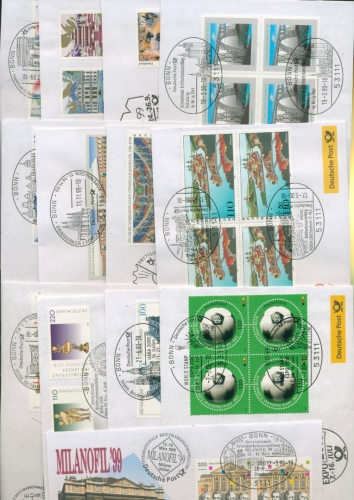 Bund 1999/2000 Messebriefe der Deutschen Post 13 verschiedene (XL9300)