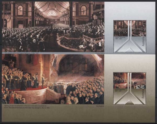 Australien 2001 100 Jahre Bundesparlament Block 39/40 postfrisch (C24123)