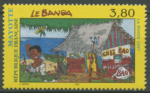 Mayotte 1997 Le Banga Jugendhütte 35 postfrisch
