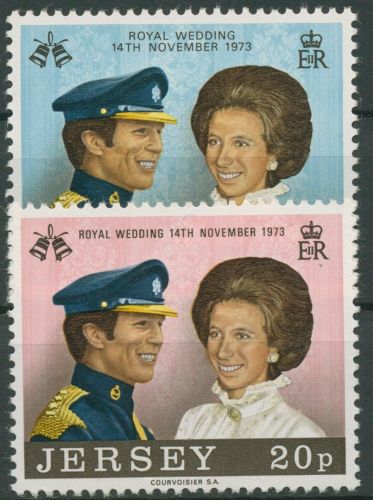 Jersey 1973 Hochzeit Prinzessin Anne und Mark Phillips 89/90 postfrisch