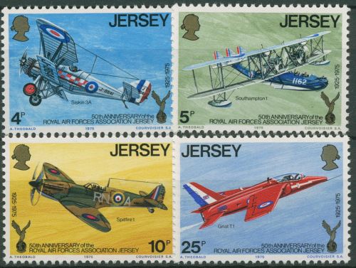 Jersey 1975 Luftstreitkräfte Flugzeuge 127/30 postfrisch