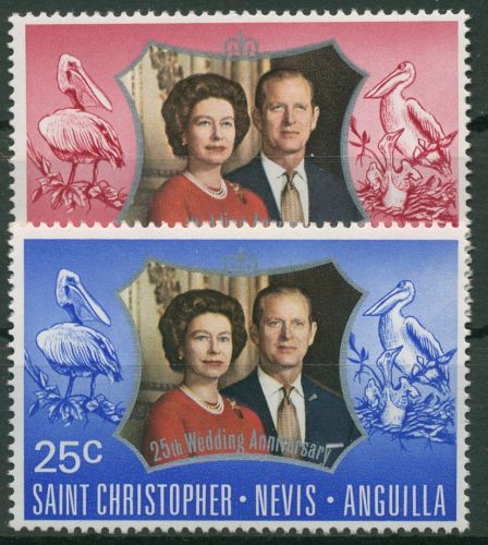 St. Christopher-Nevis-Anguilla 1972 Silberhochzeit 249/50 postfrisch