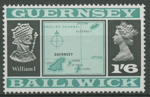 Guernsey 1969 Landkarte Wilhelm der Eroberer 18 II postfrisch