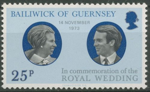 Guernsey 1973 Hochzeit Prinzessin Anne & Mark Phillips 88 postfrisch