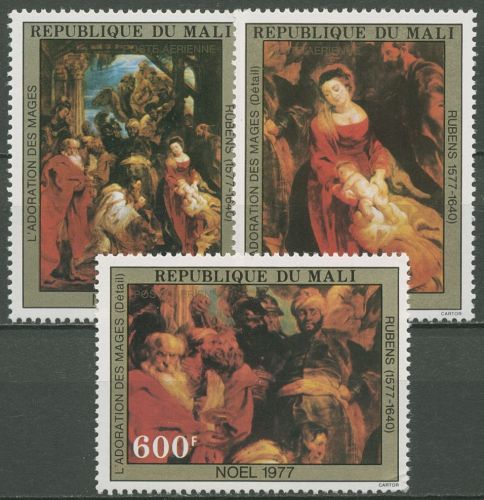 Mali 1977 Weihnachten Gemälde von Rubens 612/14 postfrisch