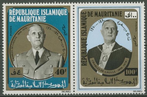Mauretanien 1971 Tod von Charles de Gaulle Politiker 419/20 ZD postfrisch