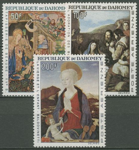 Dahomey 1966 Weihnachten Wandteppich Gemälde 293/95 postfrisch