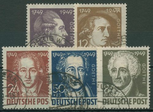 SBZ Allgemeine Ausgabe 1948 200. Geb. Joh. Wolfgang von Goethe 234/38 gestempelt