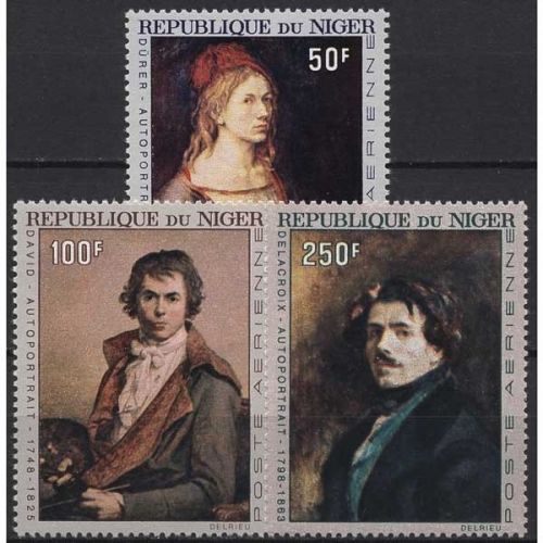 Niger 1967 Gemälde von Dürer, David und Delacroix 146/48 postfrisch
