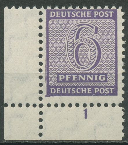 SBZ West-Sachsen 1945 amtl. (Versuchs)-Zähnung 121 X Ecke 3 postfrisch geprüft