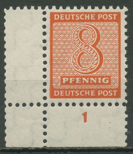 SBZ West-Sachsen 1945 amtl. (Versuchs)-Zähnung 122 X Ecke 3 postfrisch