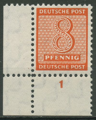SBZ West-Sachsen 1945 amtl. (Versuchs)-Zähnung 122 X Ecke 3 postfrisch geprüft
