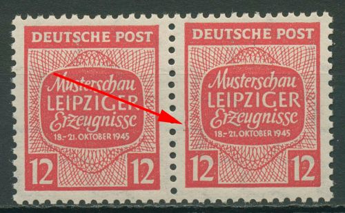 SBZ West-Sachsen 1945 Musterschau Leipzig mit Plattenfehler 125 Y VI postfrisch